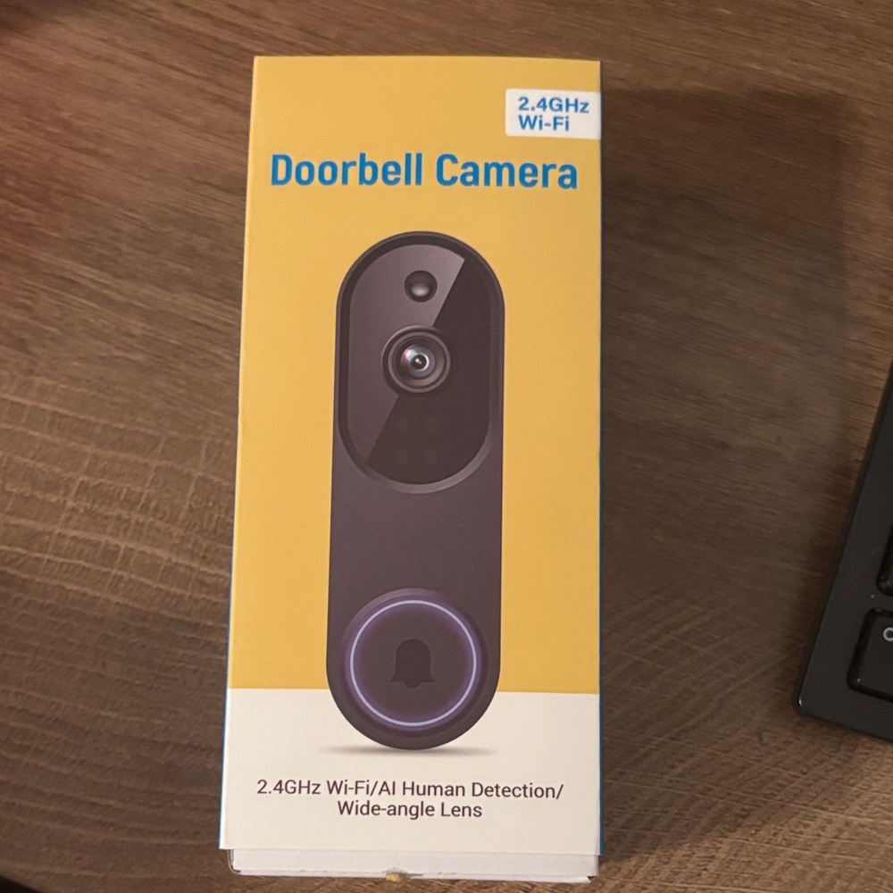 Smart Doorbell Camera with AI Detection - Black